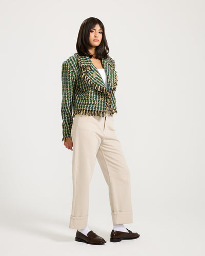 Unfinished Short Tweed Blazer