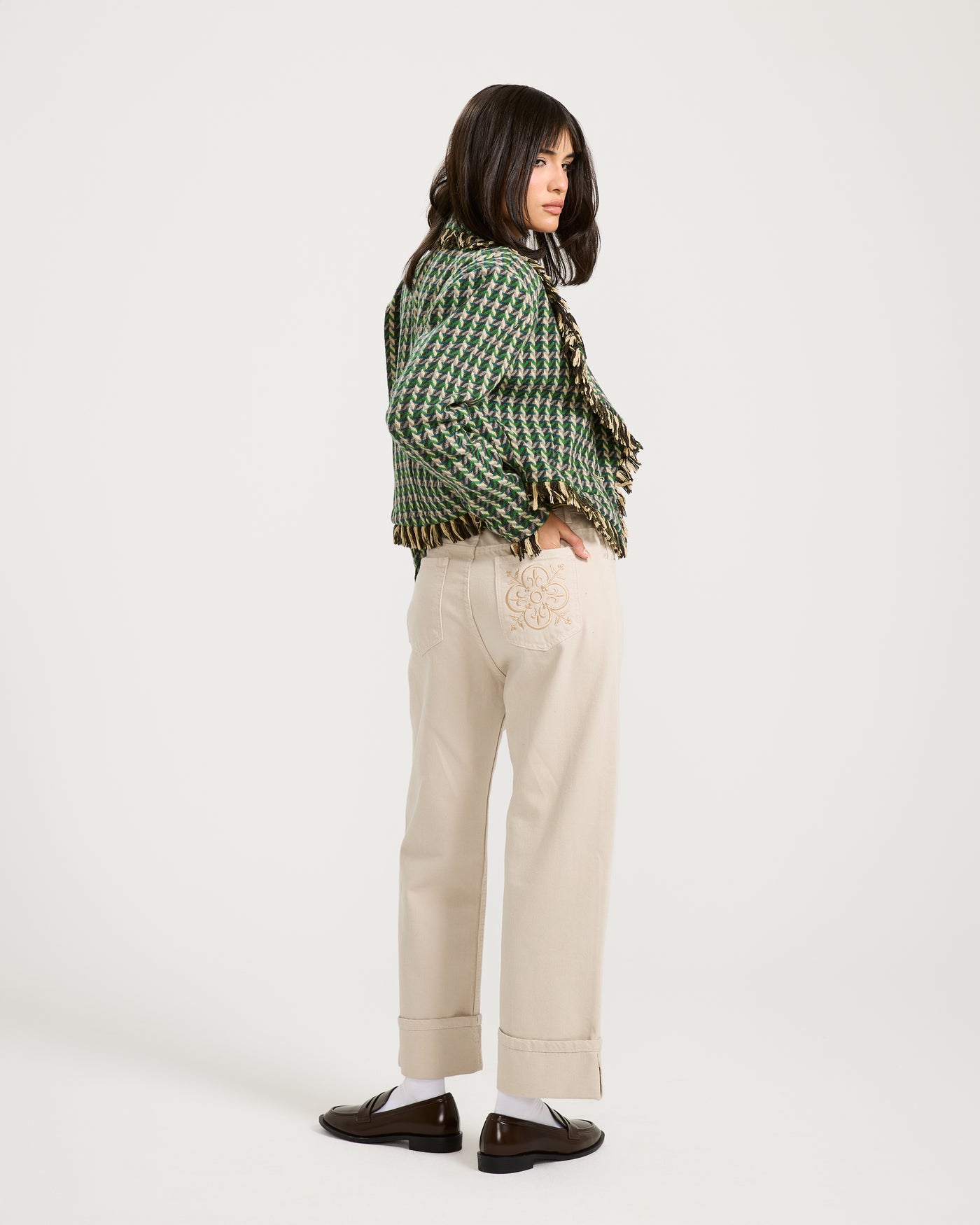 Unfinished Short Tweed Blazer