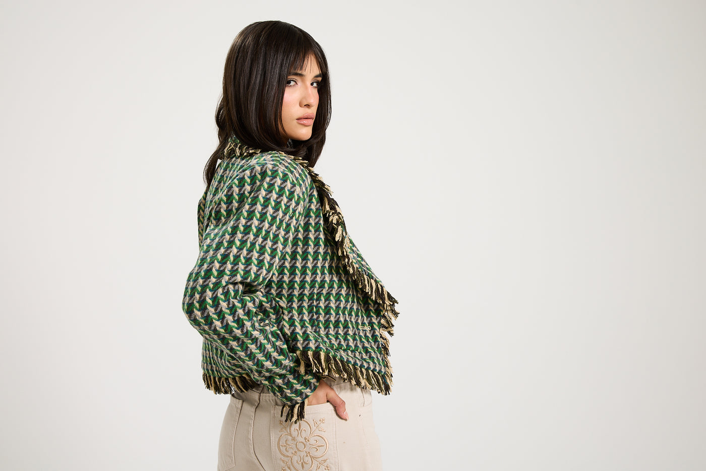 Unfinished Short Tweed Blazer