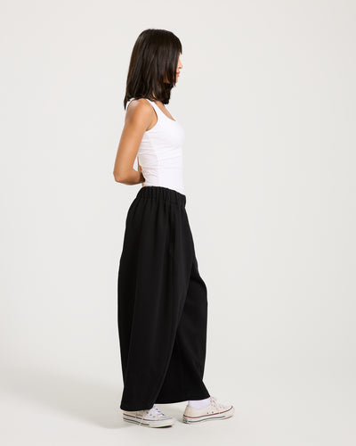 Patchwork Cropped Sweatpants Black