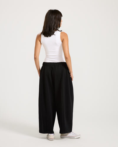 Patchwork Cropped Sweatpants Black