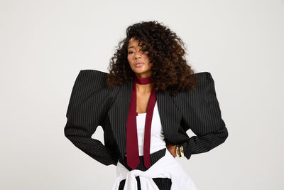 Cropped Structured Shoulders Blazer