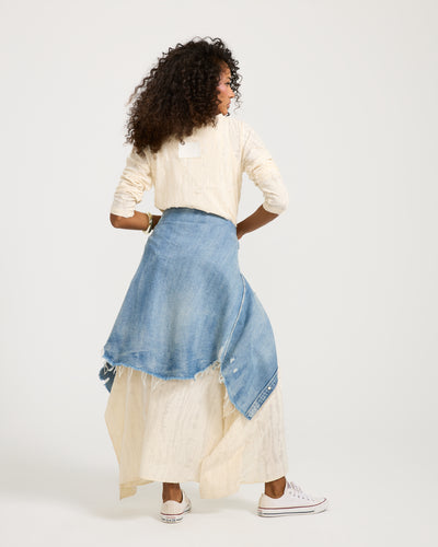 Ripped Asymmetrical Skirt