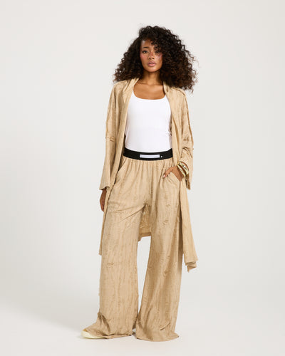 Ripped Beige Cardigan