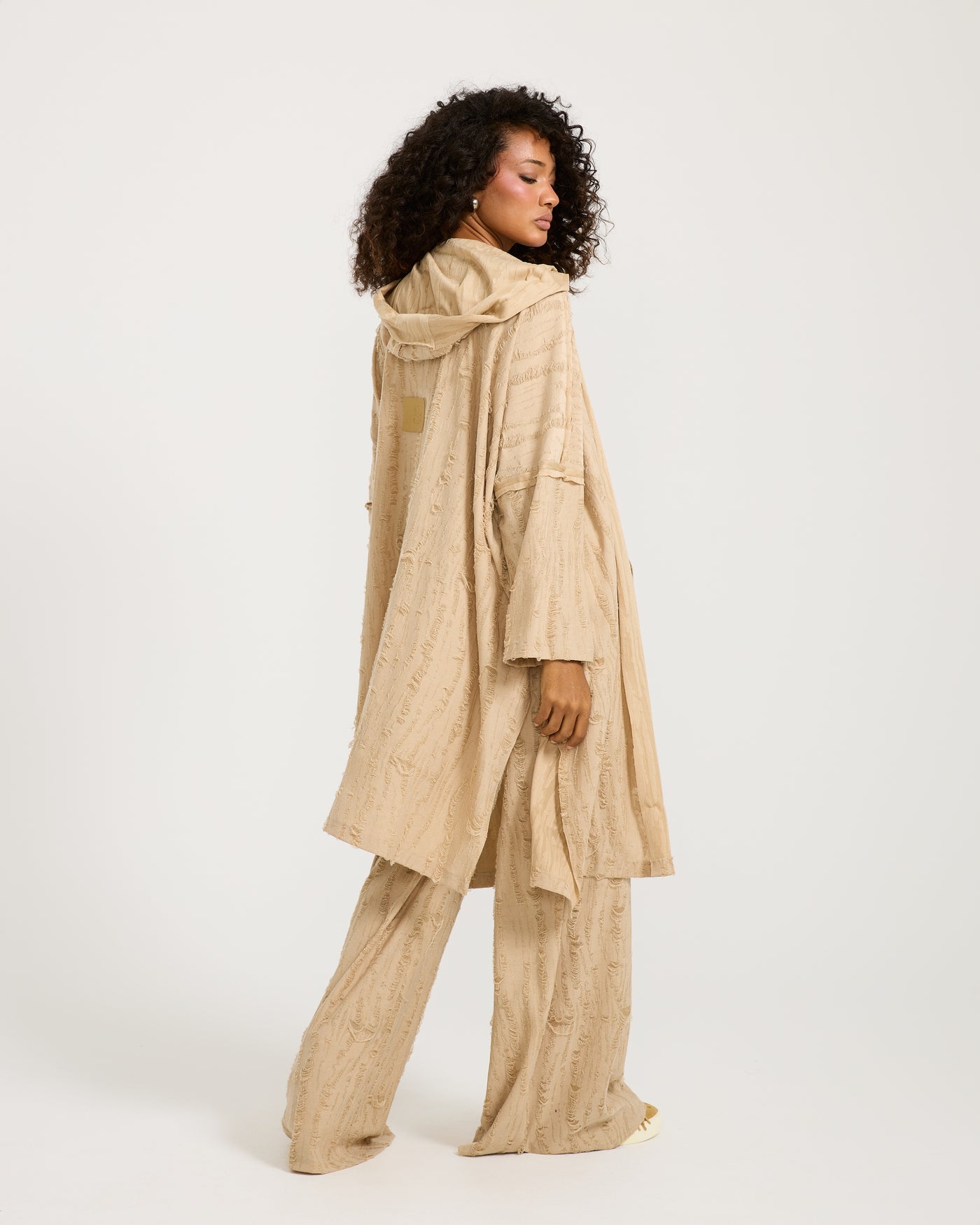 Ripped Beige Cardigan