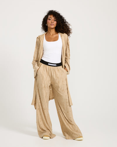 Ripped Wide Leg In Beige