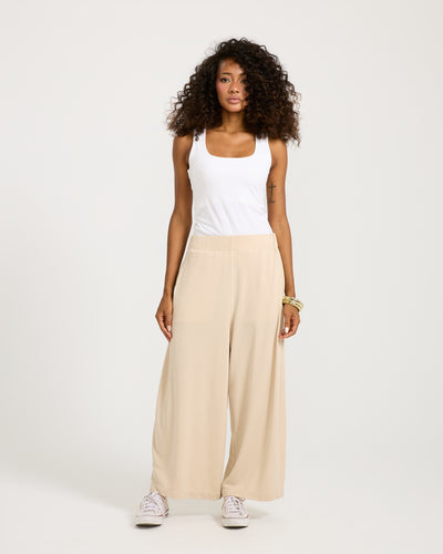 Patch Work Cropped Wide Leg