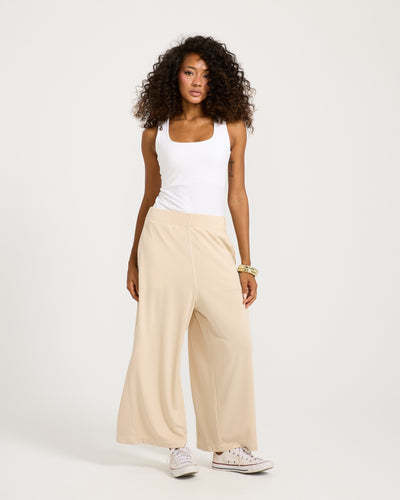 Patch Work Cropped Wide Leg