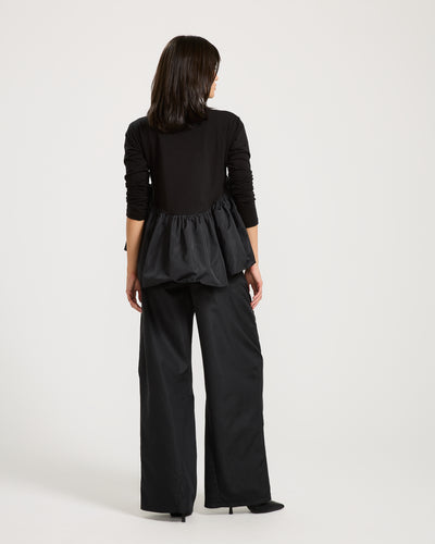 Waterproof Puplum T-Shirt In Black