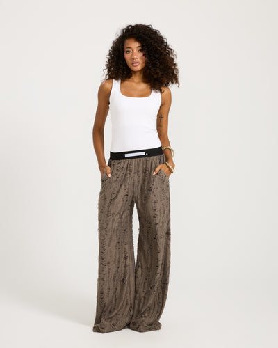 Ripped Wide Leg In Dark Grey