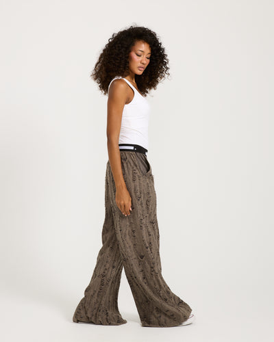 Ripped Wide Leg In Dark Grey