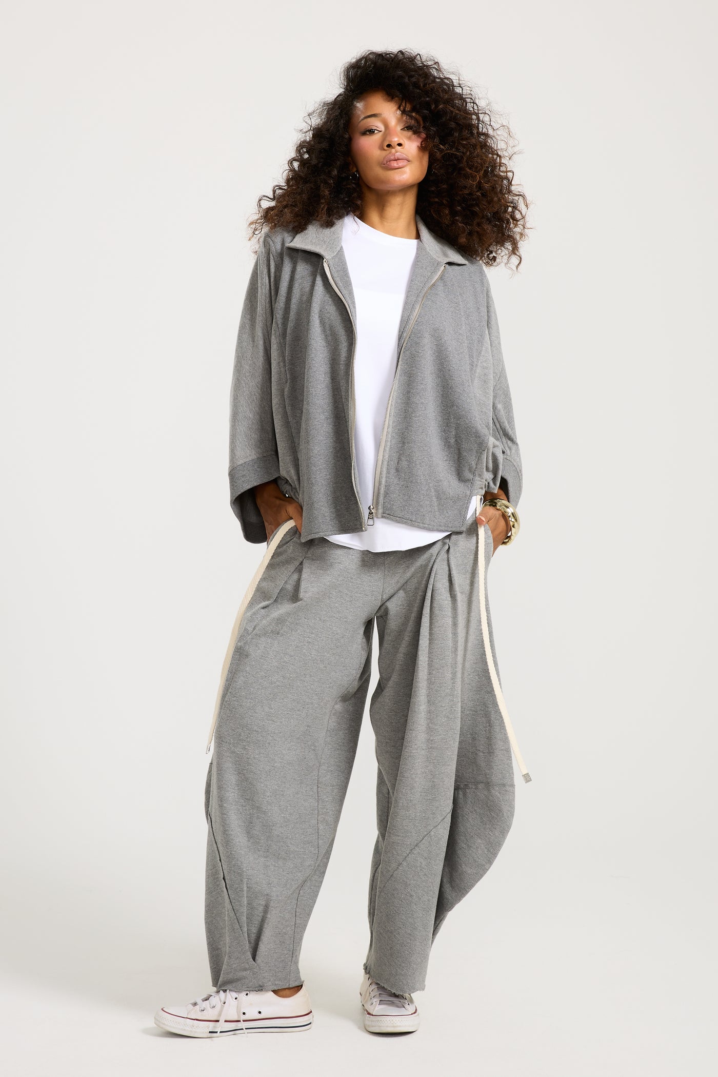 Patchwork Hoodie In Grey