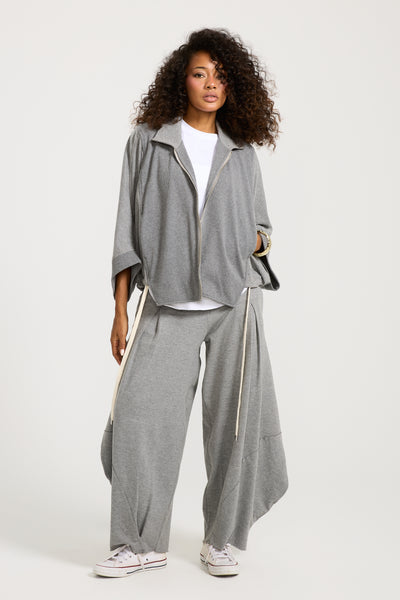 Patchwork Hoodie In Grey