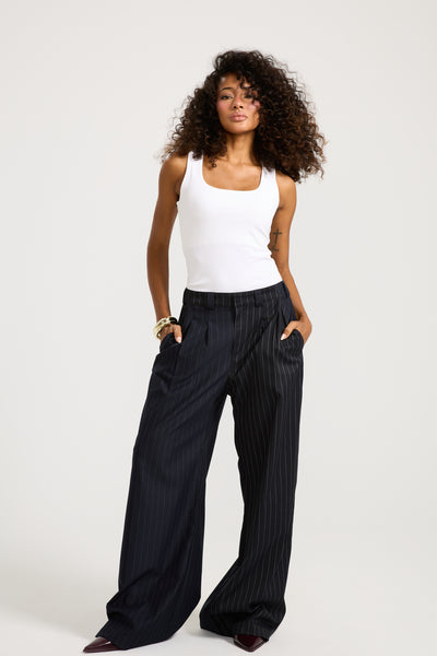 Patchwork Classic Wide Leg Pants