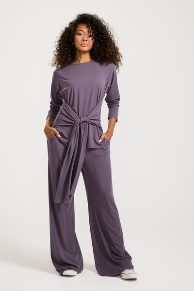 Logo Waist Pants Purple