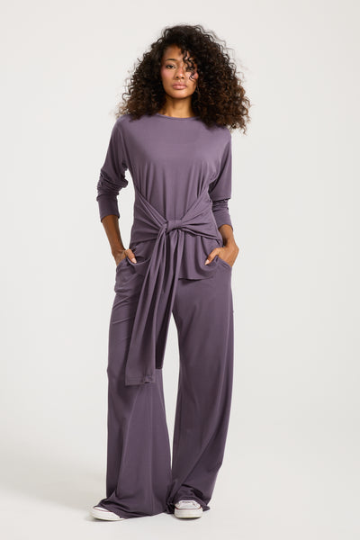 Basic Belted High Low Top Purple