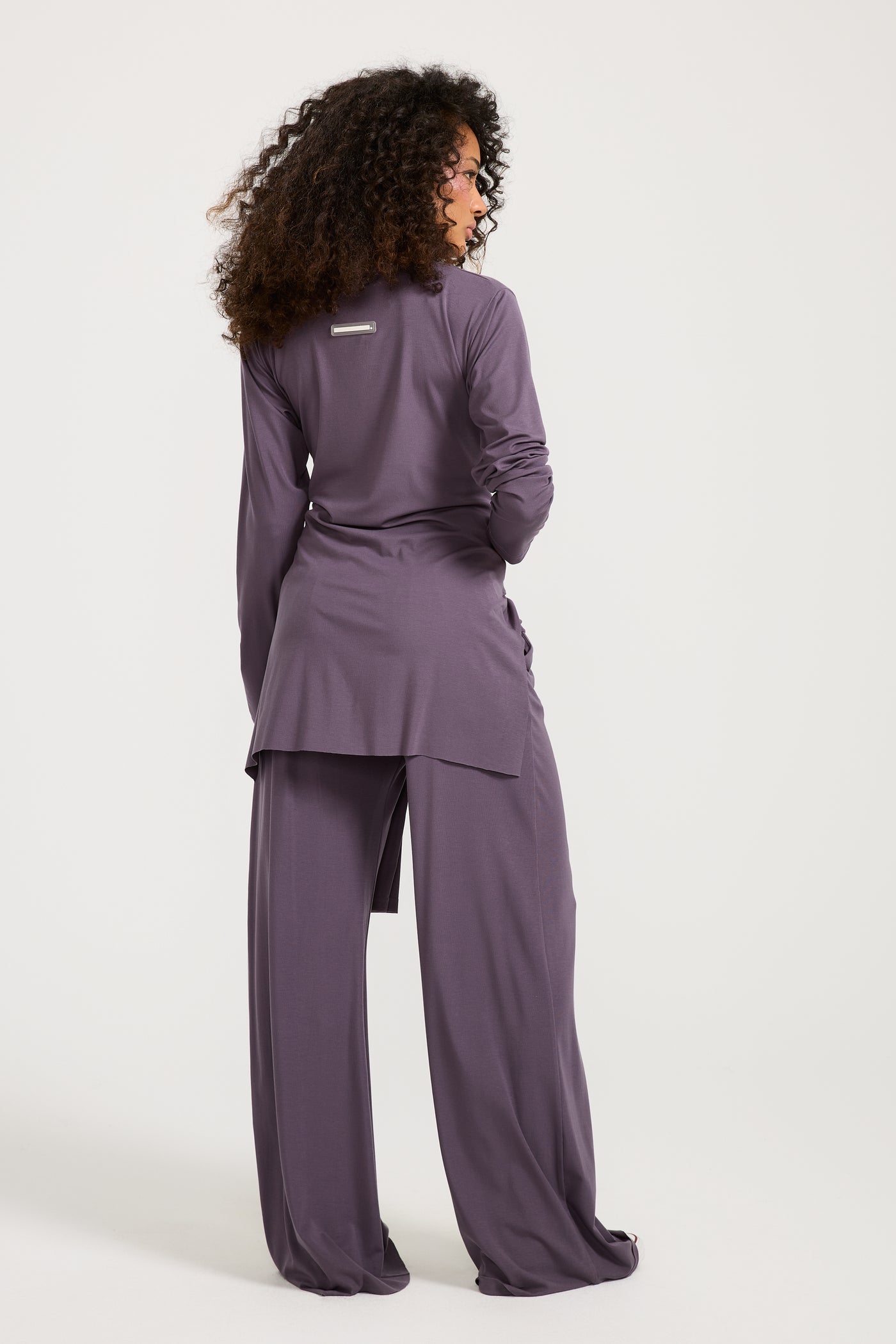 Basic Belted High Low Top Purple