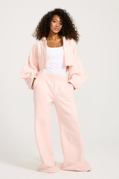 Cropped Pointed Sleeves Pink Jacket