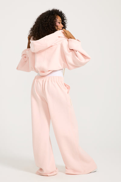 Cropped Pointed Sleeves Pink Jacket