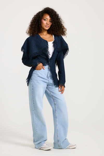 Big Collar Tweed Jacket