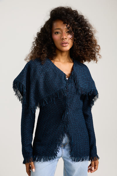 Big Collar Tweed Jacket