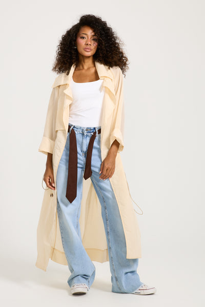 Waterproof Off White Trench Coat