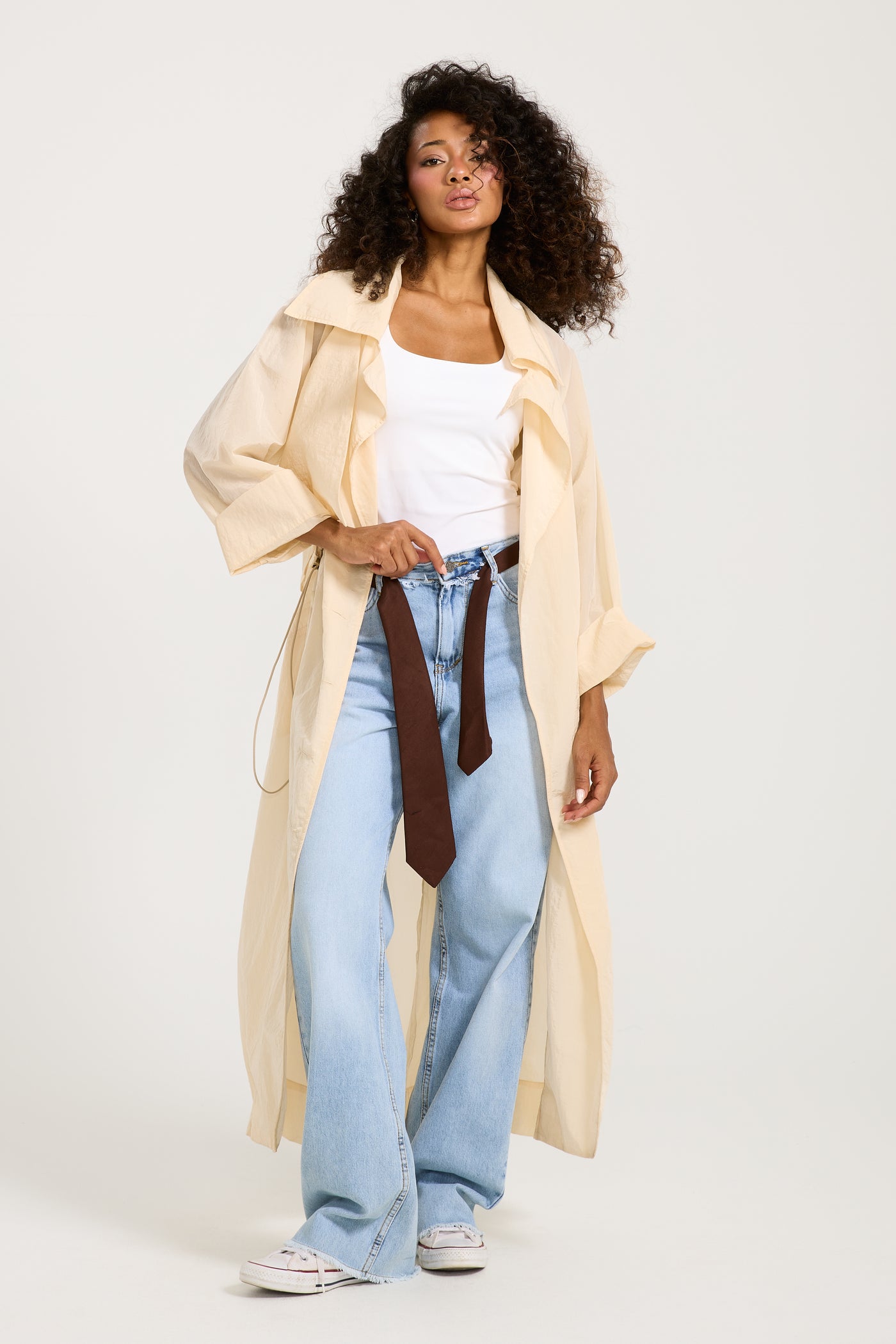 Waterproof Off White Trench Coat