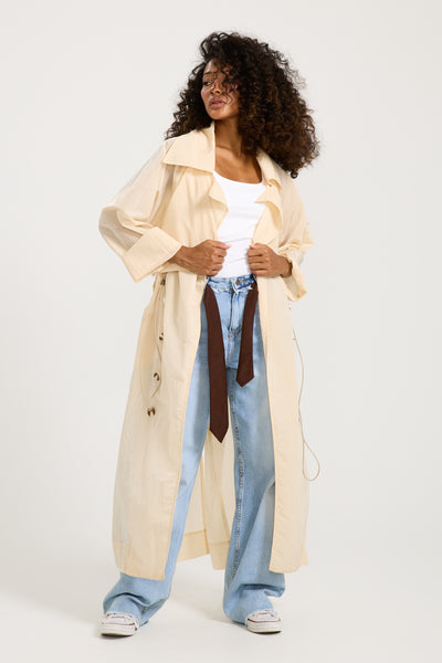 Waterproof Off White Trench Coat