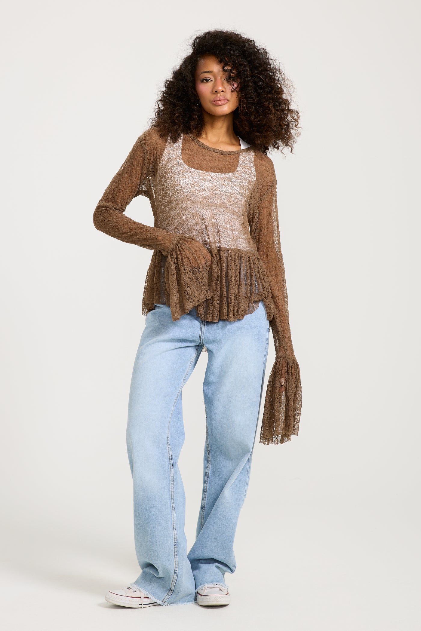 Bottom V Ruffle Top