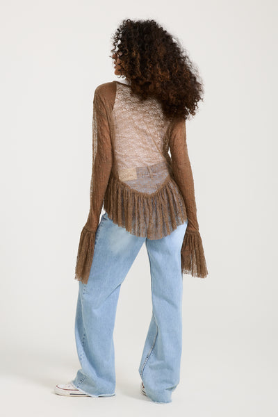 Bottom V Ruffle Top