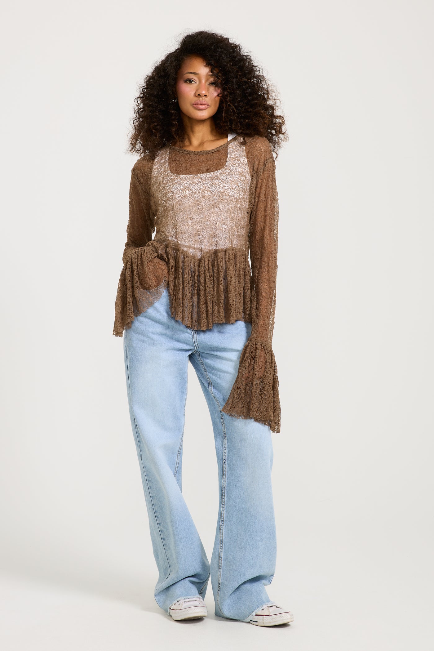 Bottom V Ruffle Top