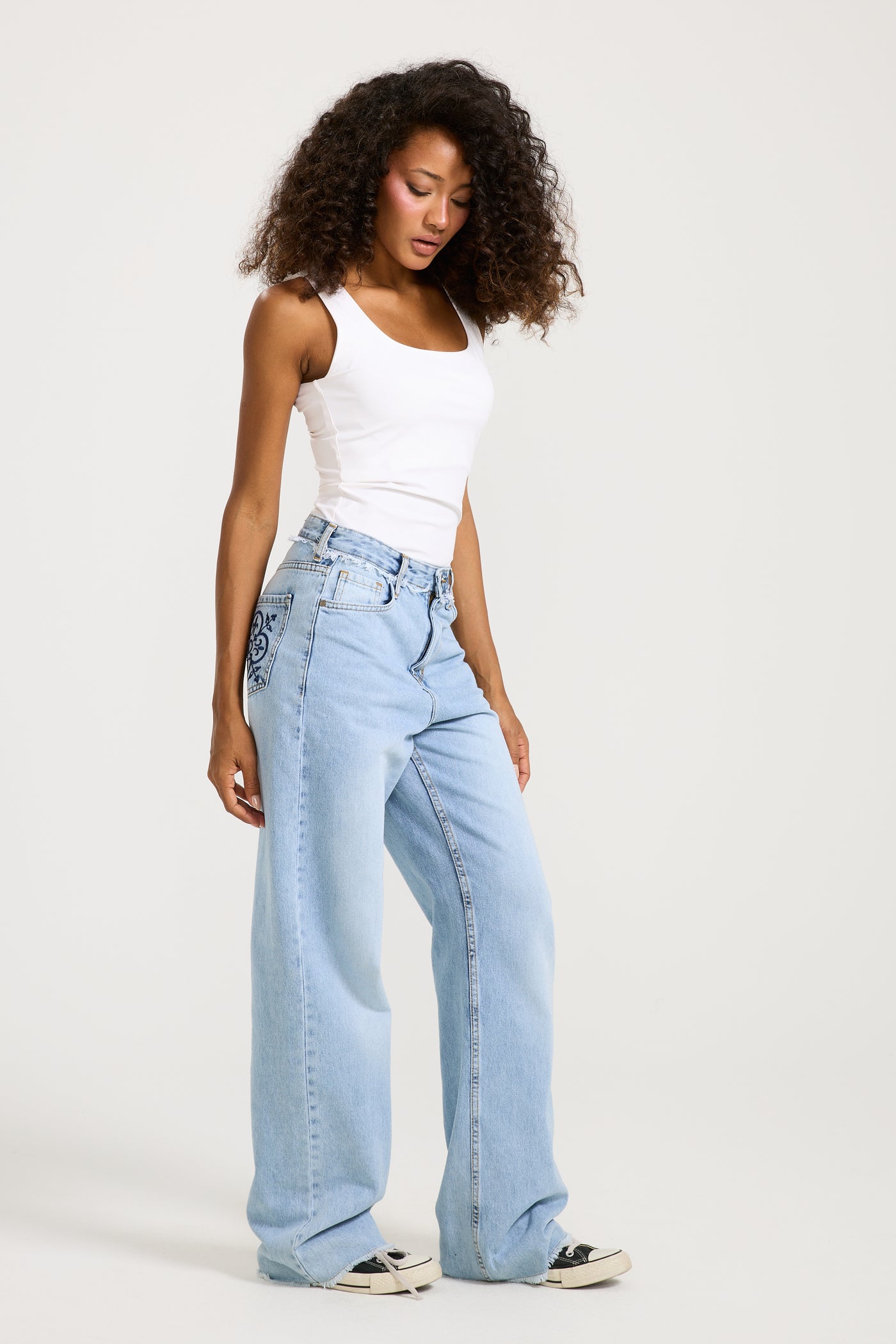 Unfinished Light Wash Denim