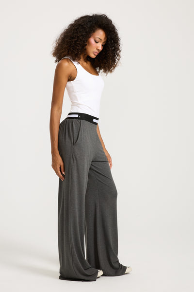 Logo Waist Pants Grey