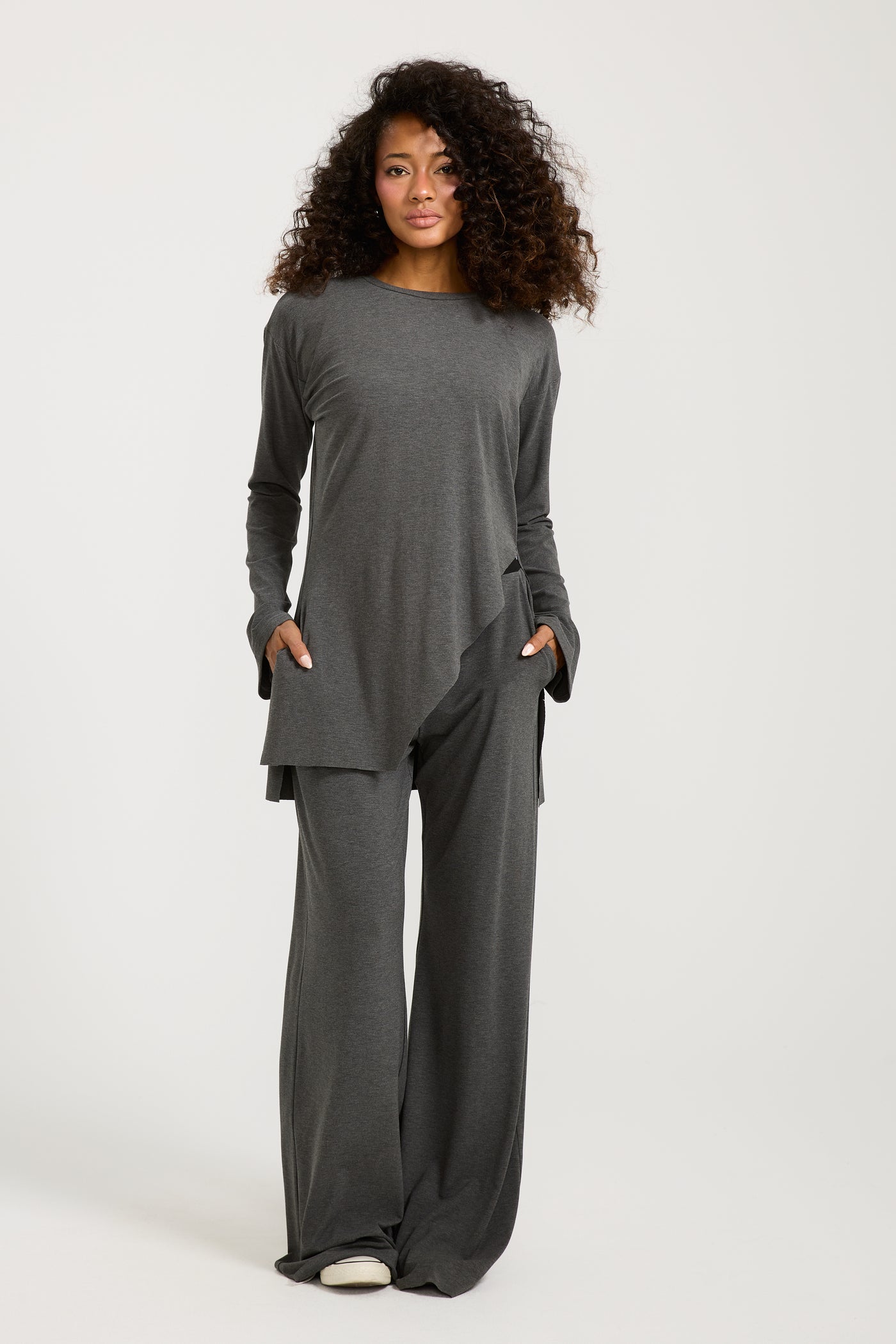 Logo Waist Pants Grey