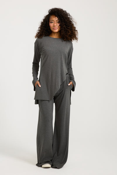 Logo Waist Pants Grey