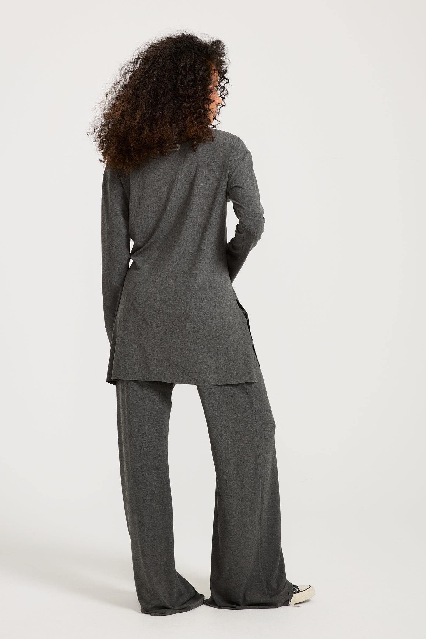 Asymmetrical Side Cut Grey Top