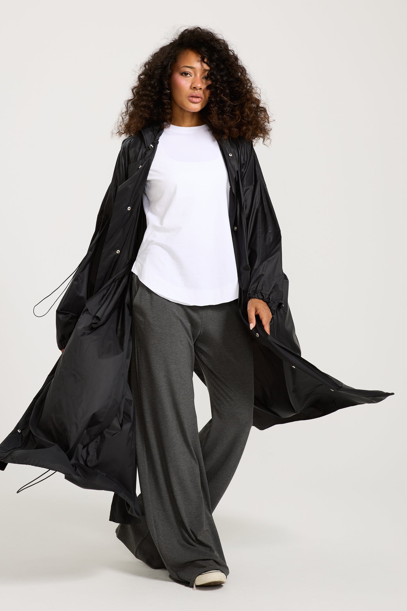 Maxi Waterproof Rain Coat In Black