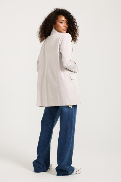 Satin Light Grey Blazer