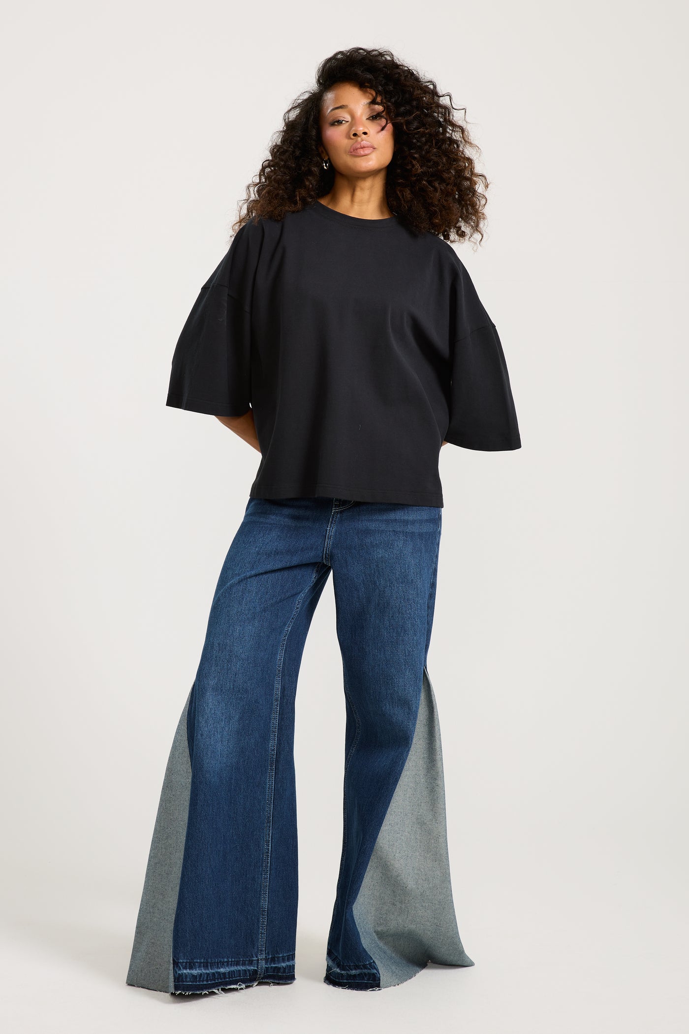 Oversize Half Sleeves T-Shirt Black