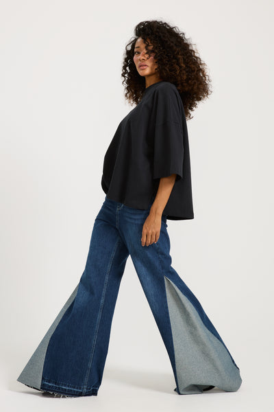 Oversize Half Sleeves T-Shirt Black