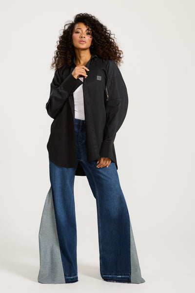 Waterproof Sleeves Shirt In Black