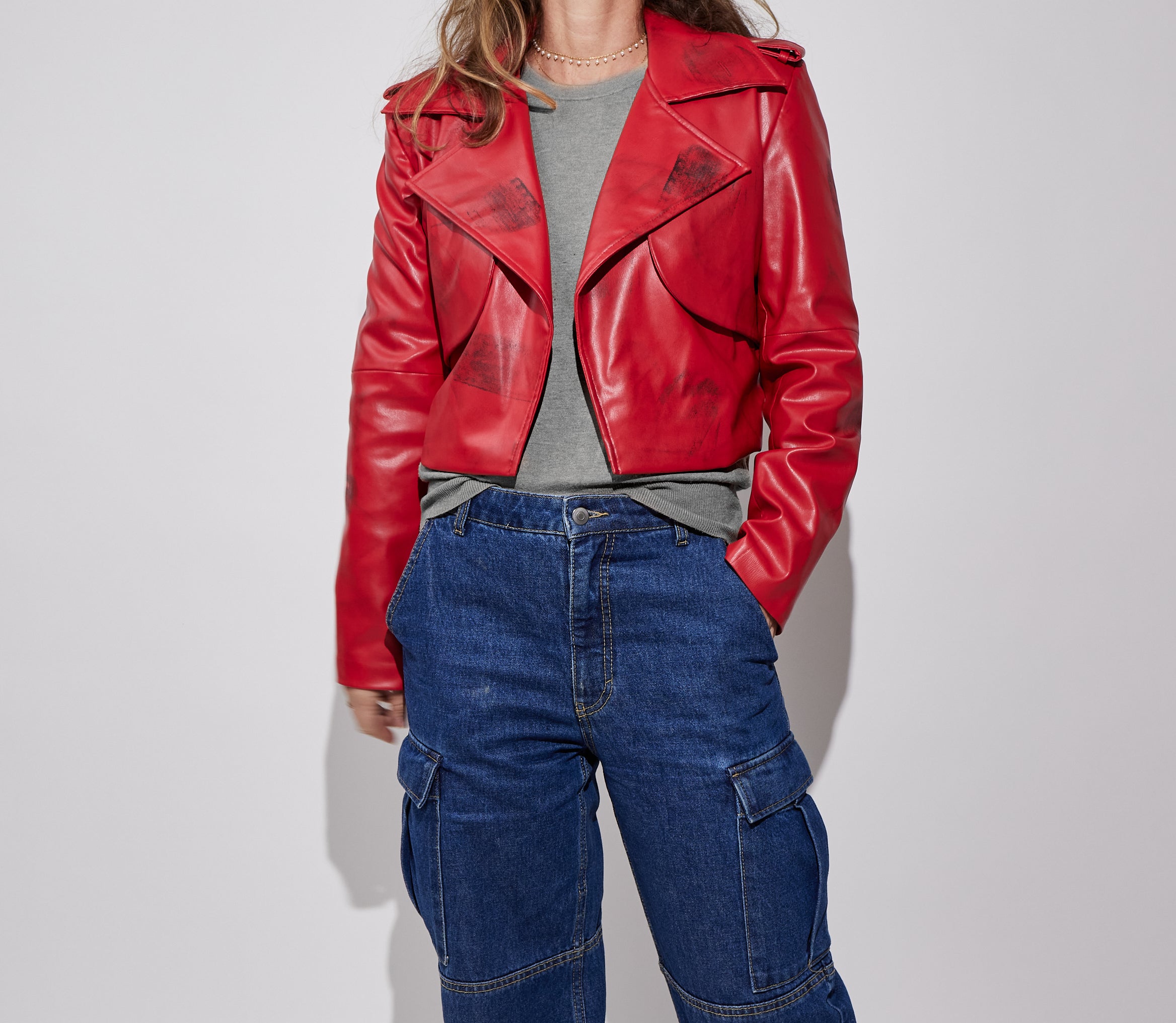 Short Red Leather Jacket