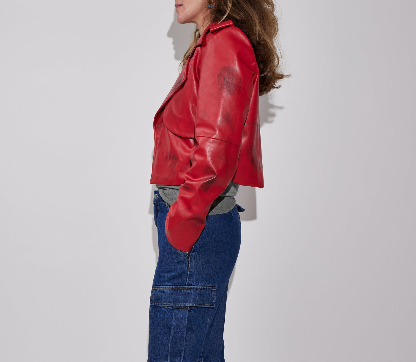 Short Red Leather Jacket