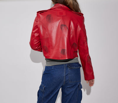 Short Red Leather Jacket