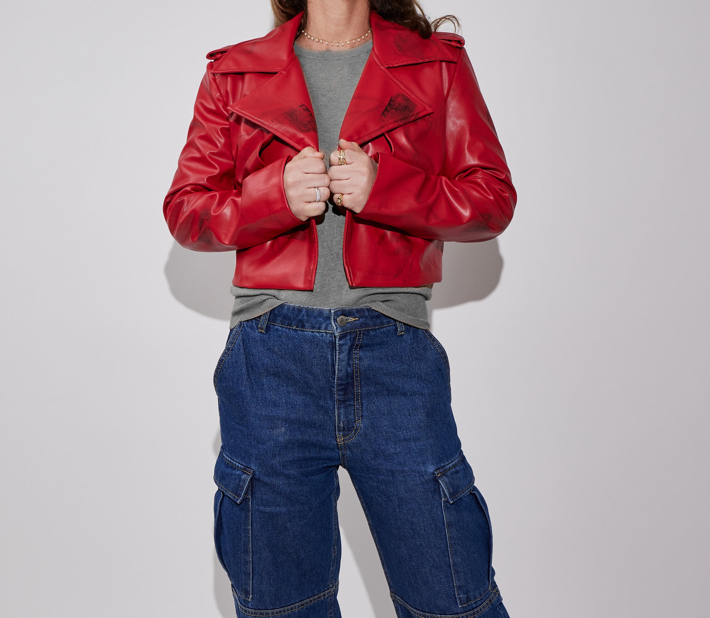 Short Red Leather Jacket