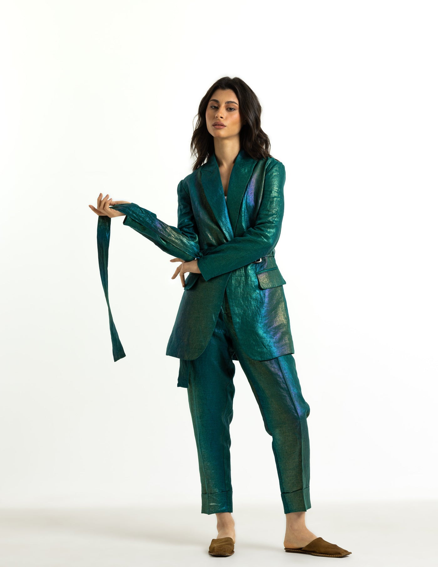 Shinny Linen Blazer