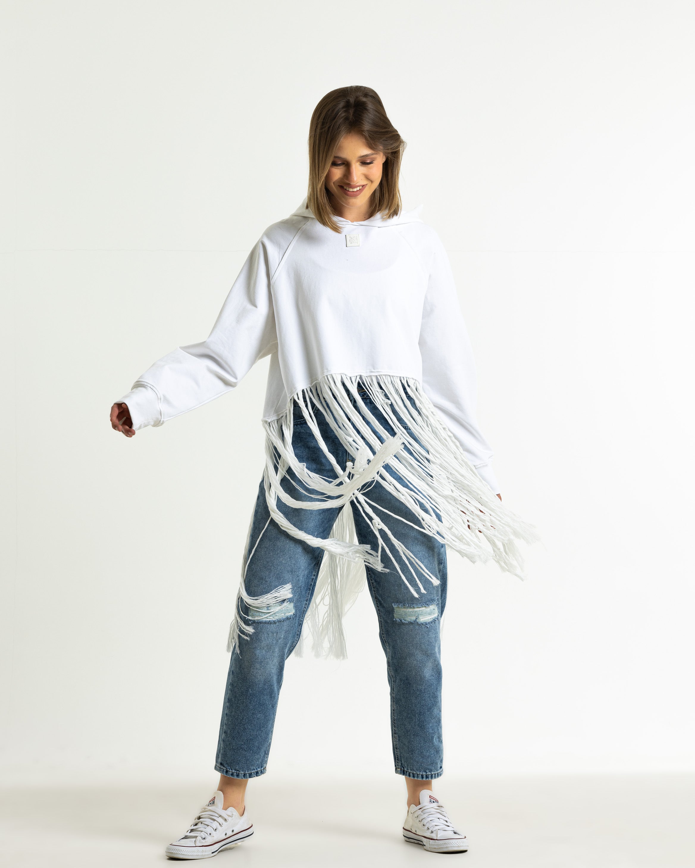 Fringes top In White