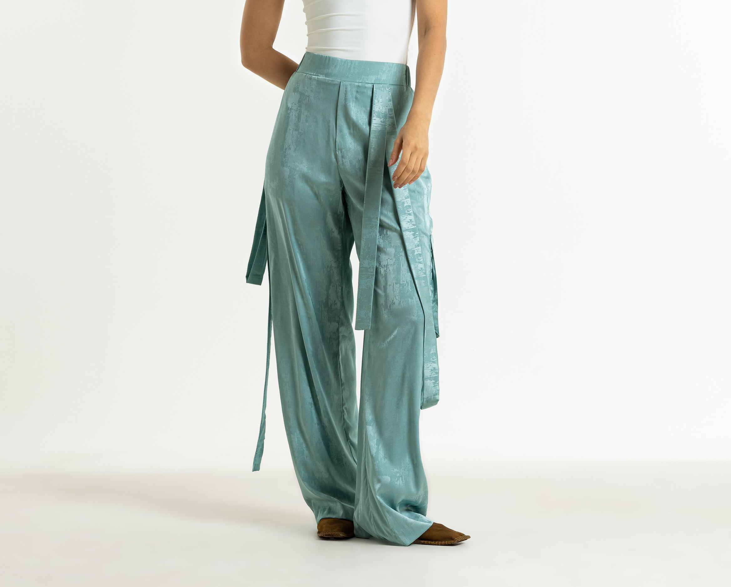 Flying Straps Palazzo Pants In Sky Blue