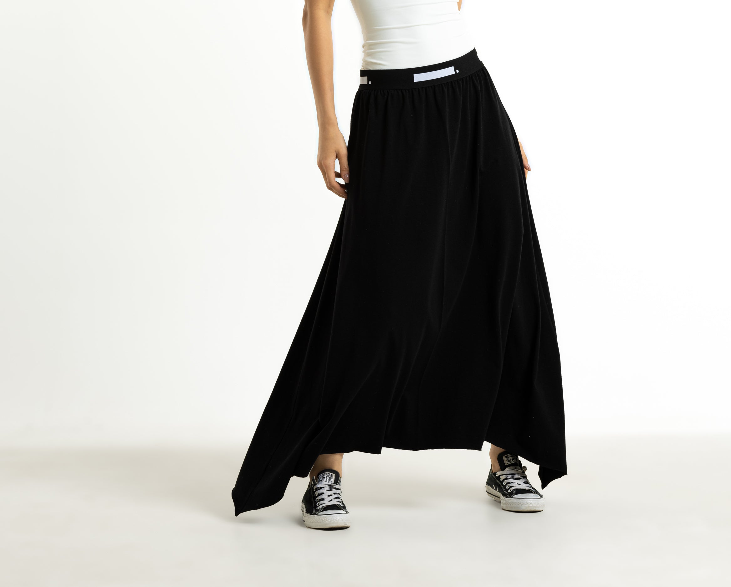 Asymmetrical Basic Skirt In Black