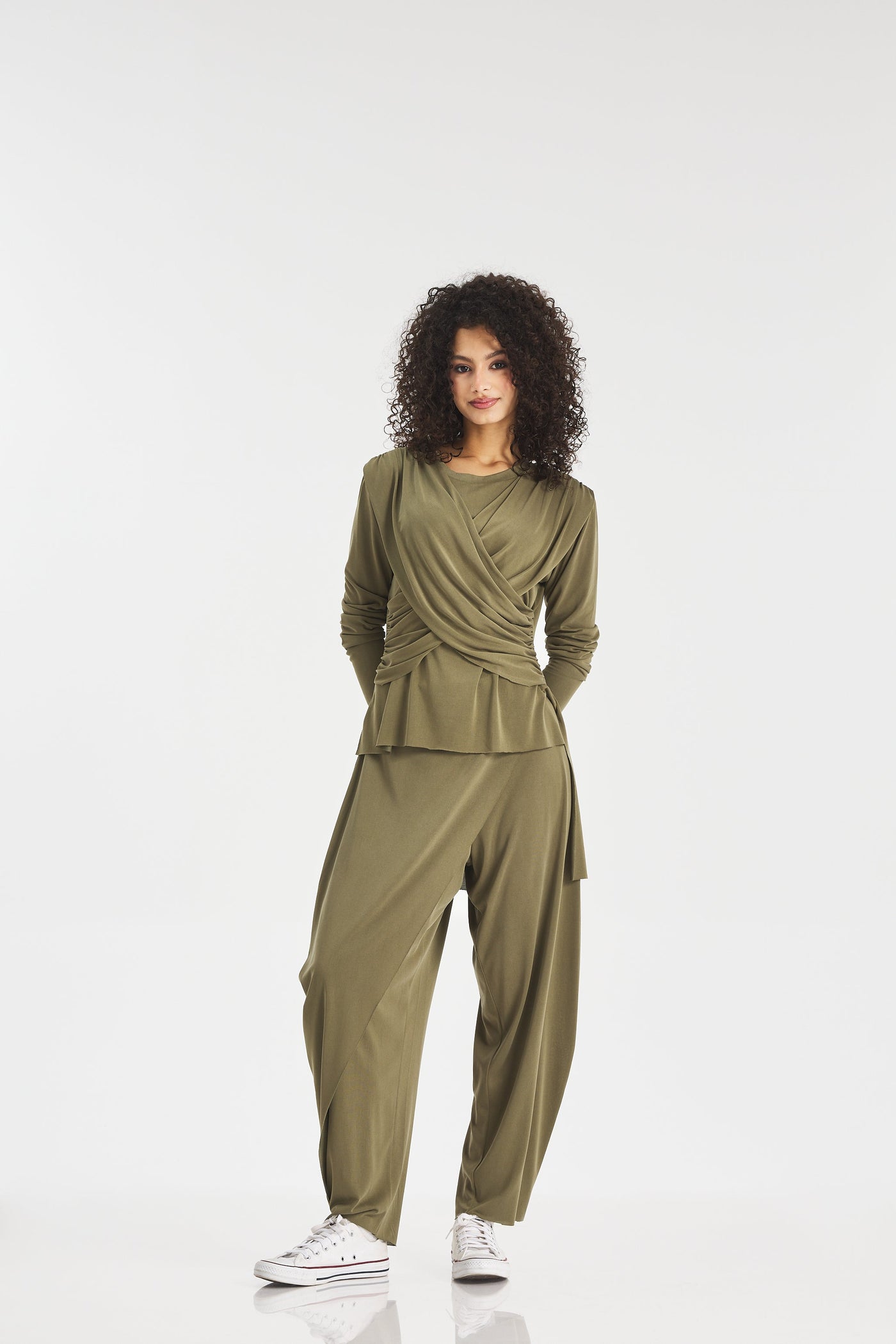 Soft Front Cross Top In Olive